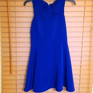 Blue forever 21 silk dress with top cut out
